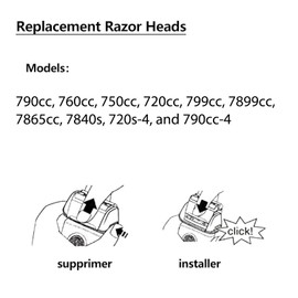 70B Replacement Head Compatible with Braun Series 7 Electric Shaver, Black Foil and Cutters Blade for Braun Legacy S7 Models 790cc 760cc 750cc 720cc 7899cc 799cc, Washable Foil Component