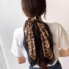 YSDYY 2 pieces leopard print square scarf, retro printed silk
