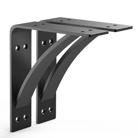 Heavy Duty Shelf Brackets, 2 Pack Fireplace Mantel Brackets, Hand Welded Steel Bracket, Countertop Support Bracket, DIY Shelving Brackets for Rustic Farmhouse Decor (Large 8X9)