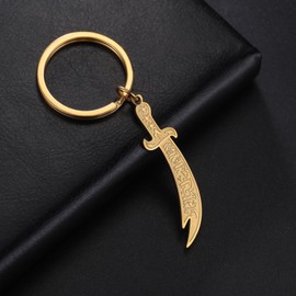 VASSAGO Stainless Steel Sword Keychain Imam Ali Sword Keychain for Men Zulfiqar Sword Imam keychain Keyring Islamic Jewelry