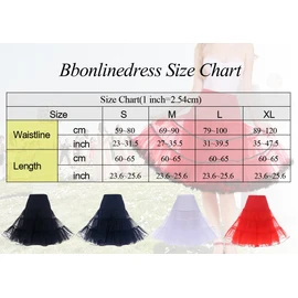 Bbonlinedress Falda de enagua de los años 50 para mujer, estilo clásico, tutú, crinolina, 25 pulgadas, Azul, M