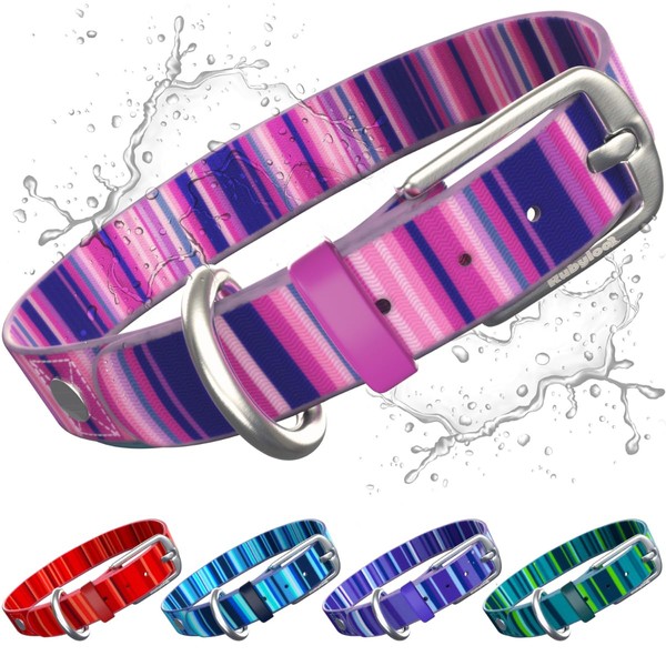 Rubyloo Waterproof Dog Collar | 100% Washable, Stink Proof, Odor