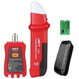 UNI-T UT25A Digital AC Circuit Breaker Finder and Tracker Kit with Electrical Integrated GFCI Outlet Socket Tester, Working on AC 90-120V, Adjustable Sensitivity Buzzer Indication, Flashing LEDs