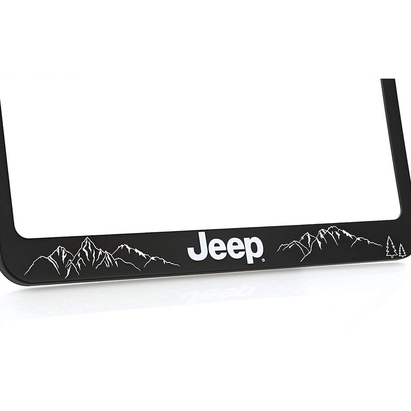 Jeep Black Plastic License Plate Frame Holder - Let The