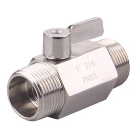 DERNORD Stainless Ball Valve - 1 Inch NPT Thread Male Small Mini Ball Valve (1" Male & Male)
