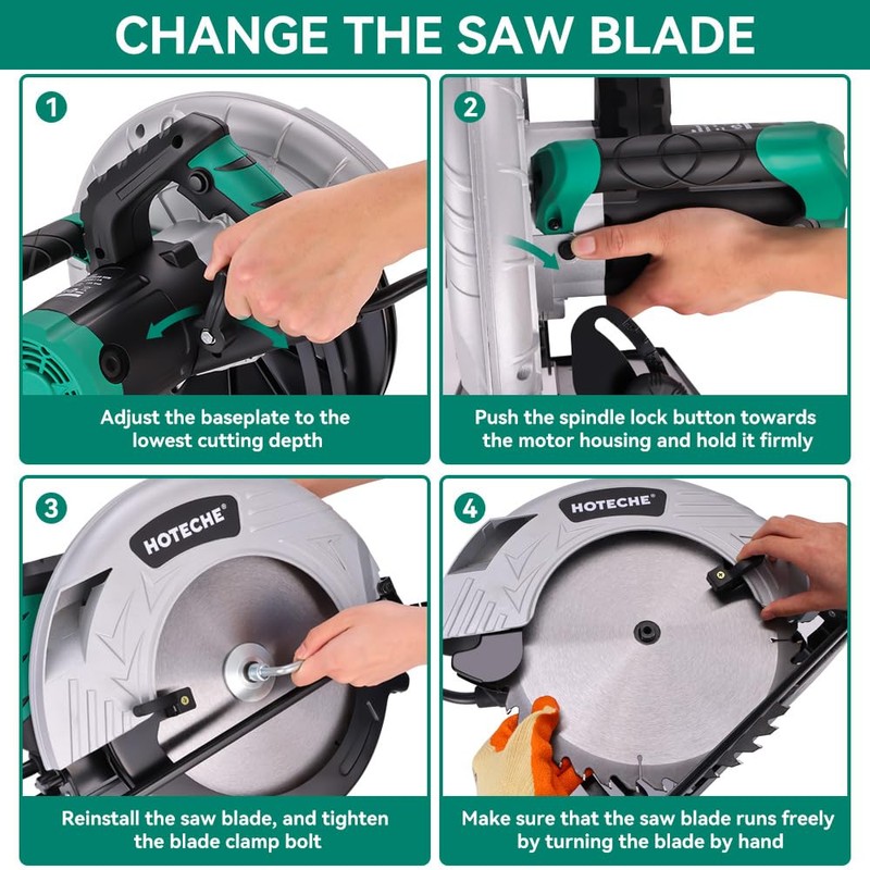 Hoteche 12-Inch Circular Saw 4-HP Compact Portable Table Saw with