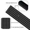 TECFORG 12 Inch Black Rectangular Shower Drain with Removable Quadrato