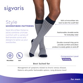 SIGVARIS 830 - Calcetines de microfibra para hombre (punta cerrada, 20 – 30 mmHg)