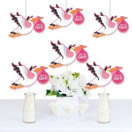 Girl Special Delivery - Decorations DIY Pink It's A Girl Stork Baby Shower Party Essentials - Set of 20