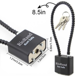 RioRand Keyed Cable Gun Locks Simple Operation 8.5" Compatible with Pistols, Handguns, Rifles, and Shotguns,Storage for Firearm Locking and Safety 5PCS