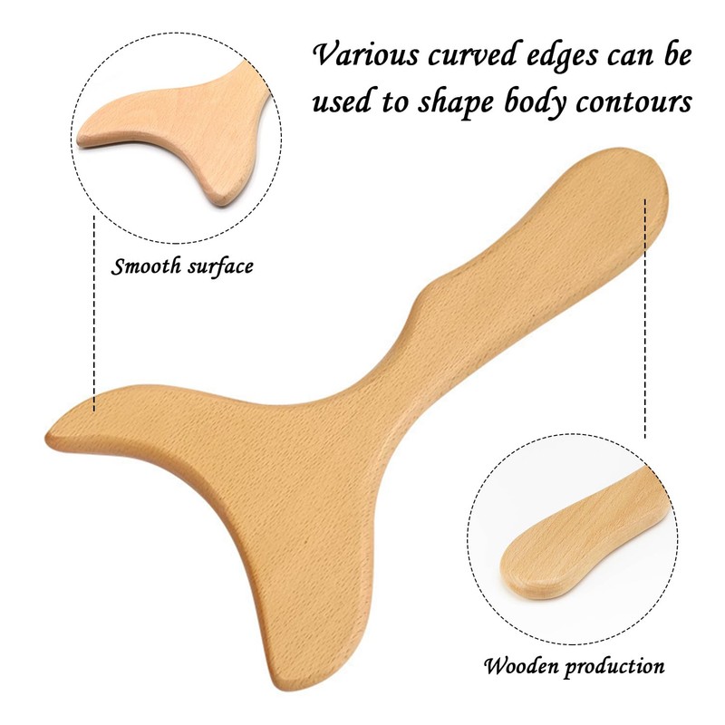 2 Pieces Wooden Gua Sha Boards Massage Tools Home Care