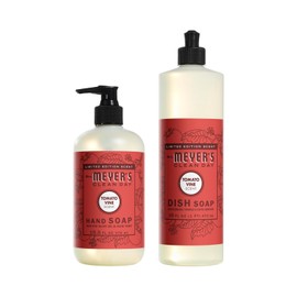 MRS. MEYER'S CLEAN DAY Tomato Vine 2 Pack Variety, Liquid Hand Soap 12.5 OZ, Liquid Dish Soap 16 OZ, 1 CT
