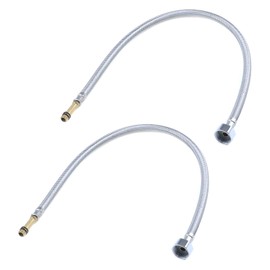 Semetall 24 Inch Faucet Water Supply Lines 2 Pack Stainless Steel Faucet Supply Lines Connector,Braided Supply Hose 1/4 Inch Female Compression Thread x M10 Male Connector