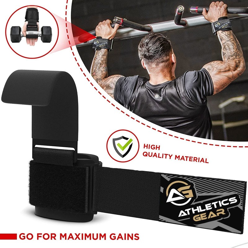 Heavy Duty PRO Weight Lifting Hooks Straps (Pair) - Weightlifting