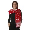 Womens Christmas Tree Reindeer Snowflake Reversible Knit Wraparound Scarf Shawl