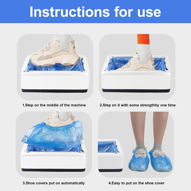 Automatic Shoe Cover Dispenser Machine with 200 Pcs Disposable Non-Slip