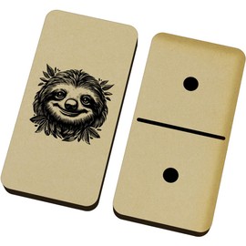 Azeeda 'Smiling Sloth with Leaves' Domino Set & Box (DM00041412)