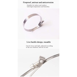 Stainless Steel Hose Clamp 0.5x36 inch Extra Long 25 pcs Adjustable Worm Gear Pipe Clamps Air Ducting Clamp for Plumbing, Automotive And Mechanical Applications (0.5x36 inch)