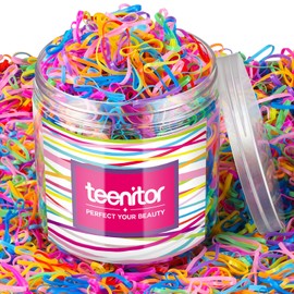 Teenitor 2000Pcs Toddler Hair Ties, Elastic Rubber Bands Baby Hair Ties, Multi Color Hair Ties for Little Girls Elastic Small Rubber Bands for Kids Baby Girls Toddler Colorful