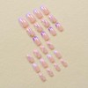 Purple French Tip Press on Nails Medium Square Fake Nails