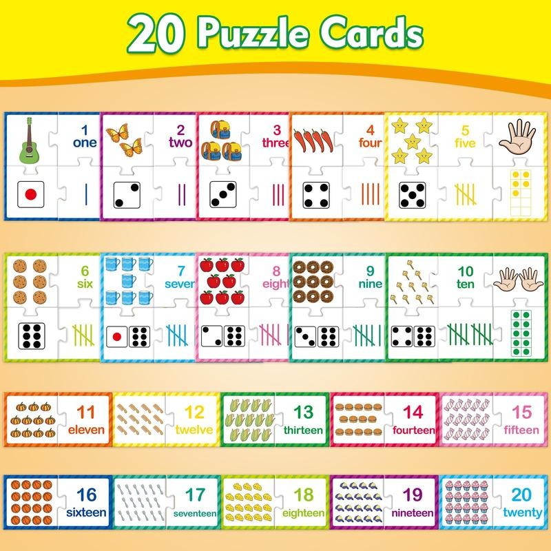 Number Puzzle Cards,Counting Toys,Math Manipulatives,Math Games,Puzzles,Matching Games, Learning Activities,Classroom Must