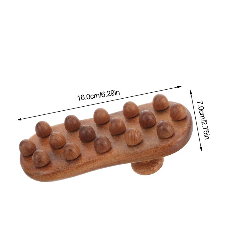 Healeved Wood Acupoint Massage Brush Handheld Body Therapy Tool for