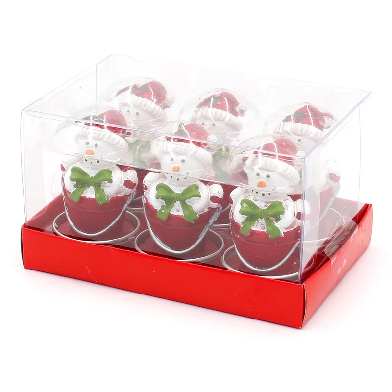 Dekohelden24 Set of 6 Snowman in Bucket, Dimensions of Each