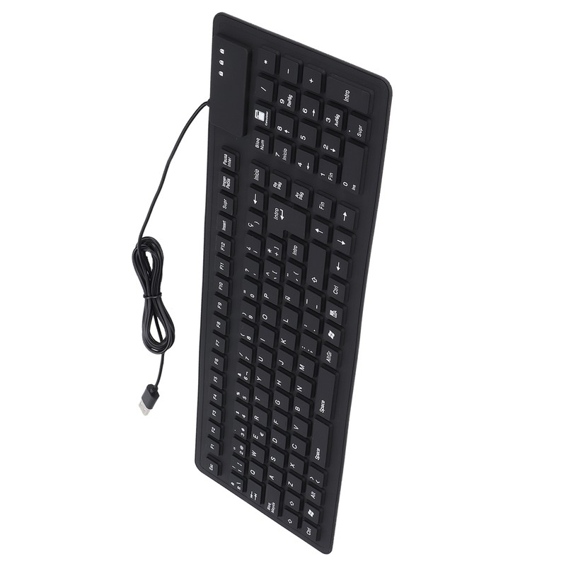 Keyboard 108 Key Spanish USB Wired Portable Foldable Quiet Waterproof