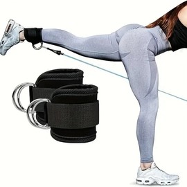 Adjustable Ankle Straps for Cable Machine – Neoprene Padded Glute Kickback Cuffs for Leg & Hip Workout – Gym Fitness Accessories for Resistance Training