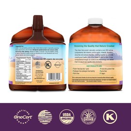 Lily of the Desert Aloe Vera Juice, Preservative Free - Inner Fillet Aloe Vera Drink, Organic Aloe Juice with Natural Vitamins, Digestive Enzymes for Gut Health, Stomach Relief, Wellness, Glowing Skin, 128 Fl Oz