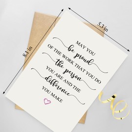 Naixiwen Appreciation Card for Boss Coworker Teacher, Retirement Card for Him Her, Thank You Card for Staff Corporate Employee, Encouragement Card, Acknowledgement Card