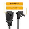[2-Feet] On Off Switch Extension Cord, Right Angle 2-Prong Polarized