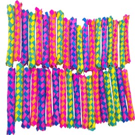 Mandarin Bird Toys by M&M 5522 Rainbow Bamboo Chewers Pk36 - Natural Bamboo Lightweight Colorful Woven Finger Traps, Soft Chewable Foot Toys, Stuffable, Great Fun fo