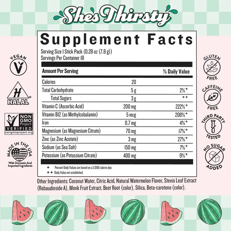 She’s Thirsty Electrolyte Powder Sample Pack – 9 Count Variety