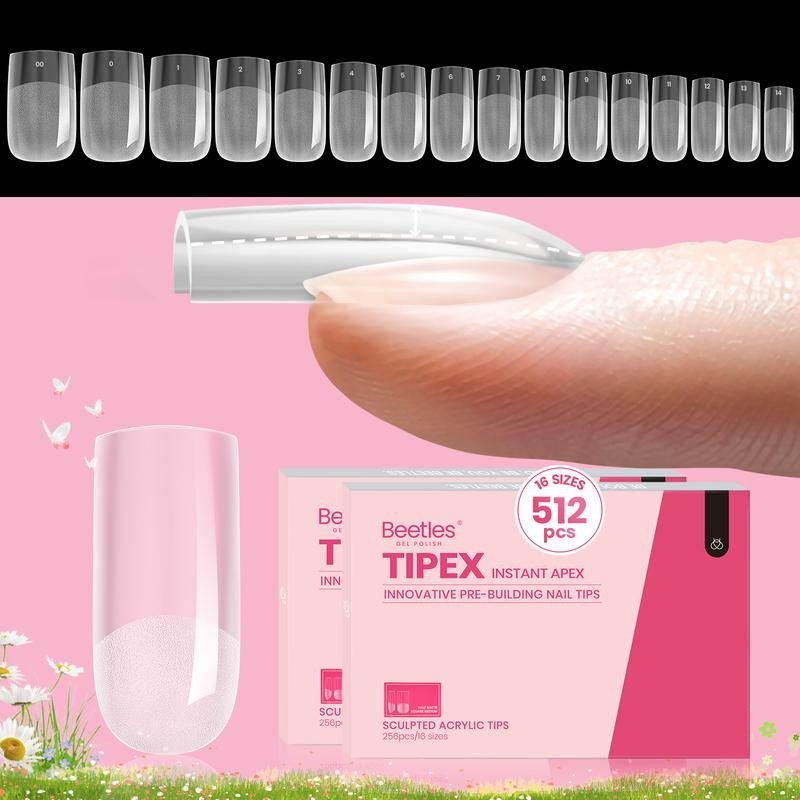 Beetles Tipex Instant Apex Nail Extension Tips Kit Almond/Coffin/Square/Oval/Stiletto/Squaoval Shape