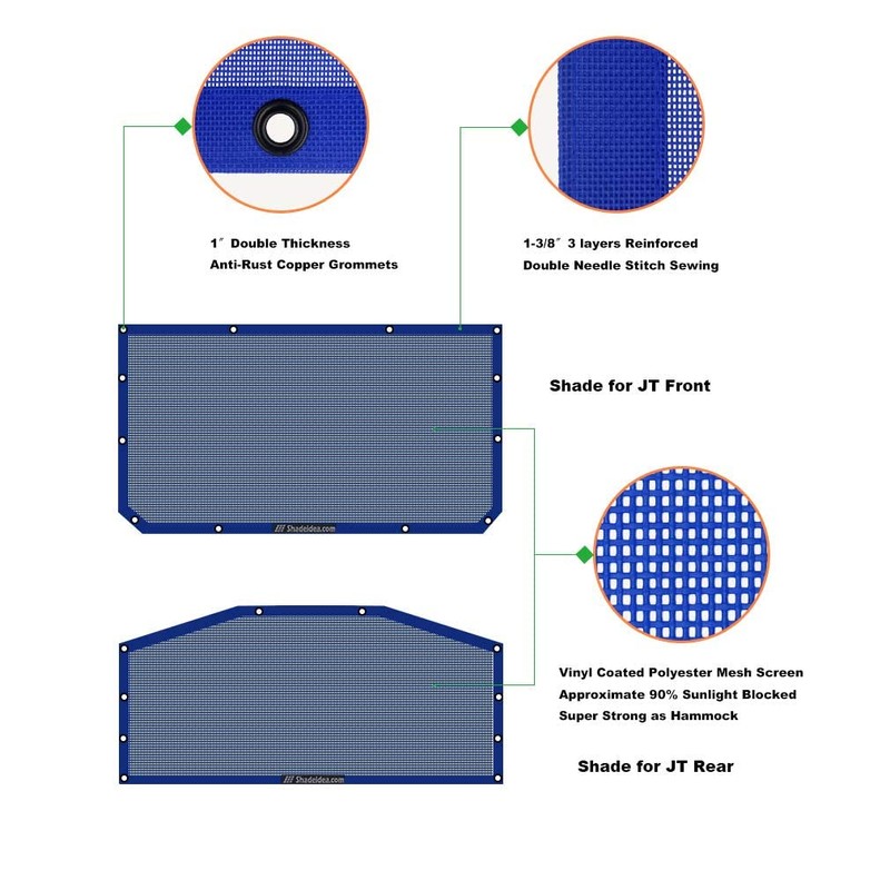 Shadeidea JT Sun Shade Top Sunshade Compatible with Jeep Gladiator