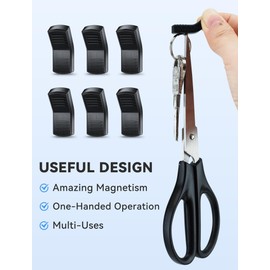 6pack Fridge Magnets Refrigerator Magnets One-Handed Toggle Magnetic Clips for Magnetic Whiteboard, Metal Pegboard on Office, Home & Kitchen (Black, 6)