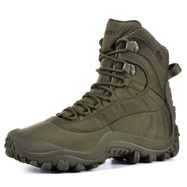 XPETI Men’s Tactical Boots 8 Inches Combat Boots Durable Military Boots for Men 10 OLIVE