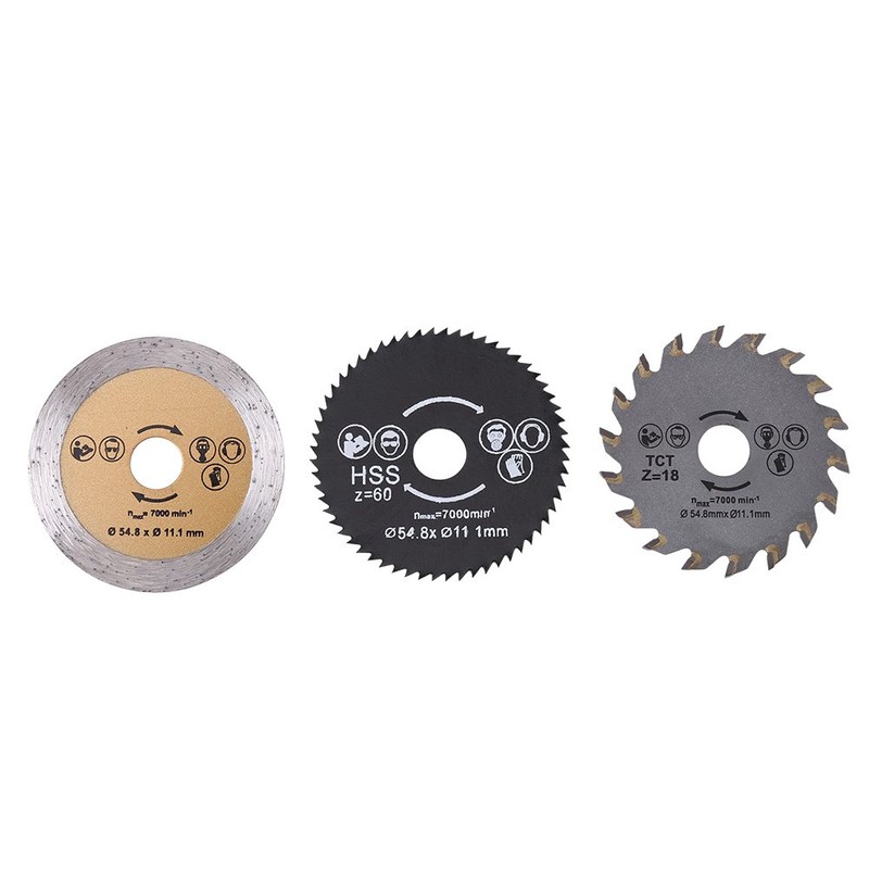 3pcs 54.8 mm HSS Mini Circular Saw Blade Cutting Discs