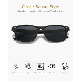 ANRRI Gradient Polarized Sunglasses for Men Women Retro Square Sun Glasses with Spring Hinges