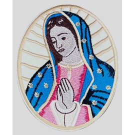 Our Lady of Guadalupe Patch (4 Inch) Iron-on/Sew-on Badge Catholic Church Symbol Christian Emblem St Juan Diego, Pilgrimage Gift Patches