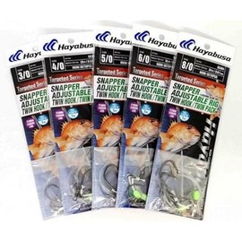 Hayabusa Targeted Series Snapper Adjustable Fishing Rig Twin Pack, Size 5/0