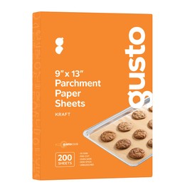 GUSTO [9 x 13 Inch - 200 Count] Pre-Cut Parchment Paper Baking Sheets, Non-Stick, Unbleached, Parchment Paper Sheets for Baking & Cooking - Kraft (Formerly Comfy Package)