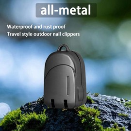 XGIZMOO Portable Folding Mini Nail Clippers,All Metal Compact Small Nail Trimmers with Backpack Patterns,Stainless Steel Nail Clippers Keychain Accessories for Travel,Keychain Nail Clipper