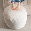 HIGOGOGO Round Stuffed Pouf Ottoman, Corduroy Poufs with Foam Chunk