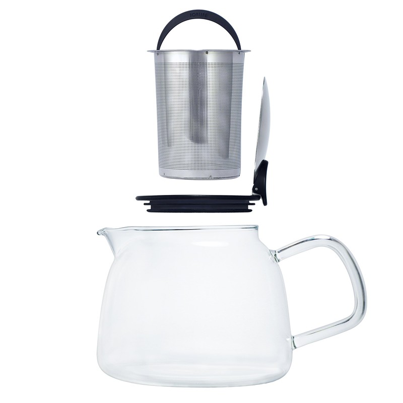 Forlife Bell Glass Teapot with Basket Infuser, 24-Ounce/730ml, Lime