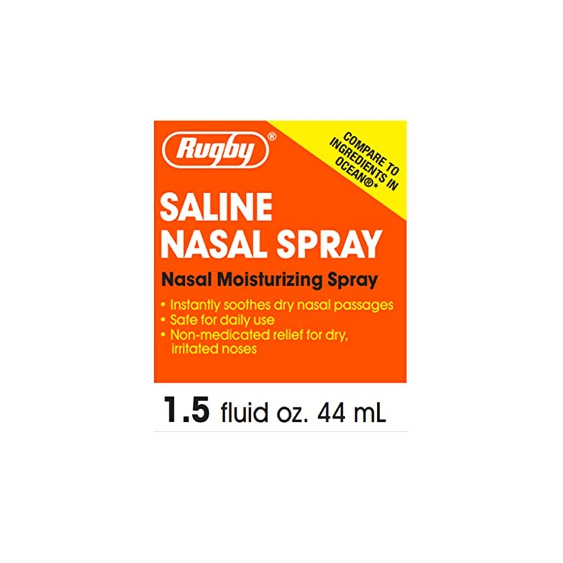 Rugby Saline Nasal Moisturizing Spray 1.5 Oz (Pack of 3)