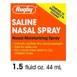 Rugby Saline Nasal Moisturizing Spray 1.5 Oz (Pack of 3)