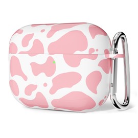Svanove for Airpods Pro 2 Case Cow Print, Girly Cute Luxury Retro Animal Pattern Airpods Pro 1st 2nd Generation Case with Keychain, Aesthetic Y2k Trendy Cool Hard Shell Airpods Cover for Women, Pink