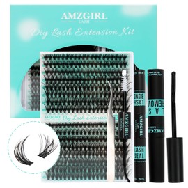 Eyelash Extensions Set, 320 Pieces Lash Extension Set, 30-40D Cluster Lashes with Bond and Seal, Eyelash Tweezers, DIY Lash Extensions for Beginners Girls and Women (9-16 mm Mix)